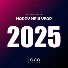 Happy New Year 2025 Style design illustration banner poster and background