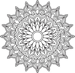 Outline Mandala for Coloring Book Page. Oriental Mandala vector. Mandala Coloring book line art vector illustration. Vector abstract mandala pattern.