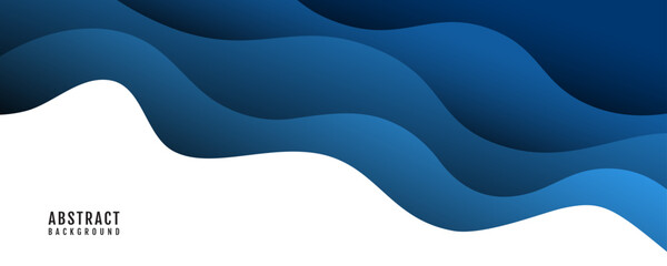 3D white abstract background overlap layer on bright space with blue flowing waves decoration. Modern graphic design element cutout style concept for web banner, art, flyer, card or brochure cover