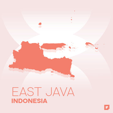 East Java vector map, Vector map of East Java, editable eps, AI files, Vector illustration of East Java vector map