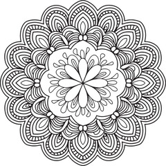 Outline Mandala for Coloring Book Page. Oriental Mandala vector. Mandala Coloring book line art vector illustration. Vector abstract mandala pattern.
