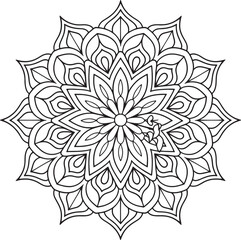 Outline Mandala for Coloring Book Page. Oriental Mandala vector. Mandala Coloring book line art vector illustration. Vector abstract mandala pattern.