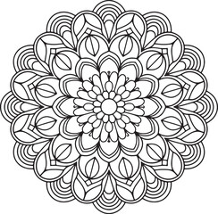 Outline Mandala for Coloring Book Page. Oriental Mandala vector. Mandala Coloring book line art vector illustration. Vector abstract mandala pattern.