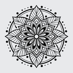 Mandala design silhouette vector art and illustration