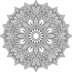 Outline Mandala for Coloring Book Page. Oriental Mandala vector. Mandala Coloring book line art vector illustration. Vector abstract mandala pattern.