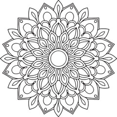 Outline Mandala for Coloring Book Page. Oriental Mandala vector. Mandala Coloring book line art vector illustration. Vector abstract mandala pattern.