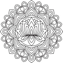 Outline Mandala for Coloring Book Page. Oriental Mandala vector. Mandala Coloring book line art vector illustration. Vector abstract mandala pattern.