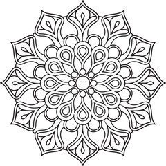 Outline Mandala for Coloring Book Page. Oriental Mandala vector. Mandala Coloring book line art vector illustration. Vector abstract mandala pattern.