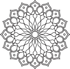 Outline Mandala for Coloring Book Page. Oriental Mandala vector. Mandala Coloring book line art vector illustration. Vector abstract mandala pattern.