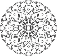 Outline Mandala for Coloring Book Page. Oriental Mandala vector. Mandala Coloring book line art vector illustration. Vector abstract mandala pattern.