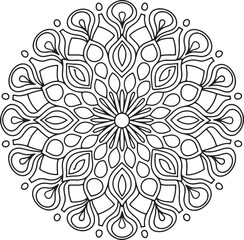 Outline Mandala for Coloring Book Page. Oriental Mandala vector. Mandala Coloring book line art vector illustration. Vector abstract mandala pattern.