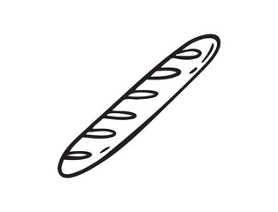 French baguette hand drawn outline doodle icon. Bread loaf vector isolated sketch illustration