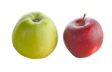 red and blue apples on a white background