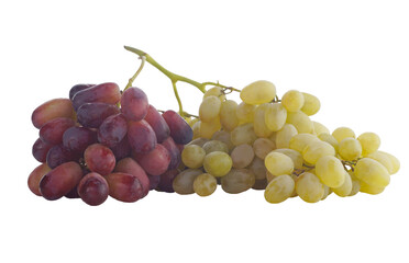 red and yellow grapes on a white background