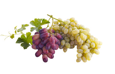 red and yellow grapes on a white background