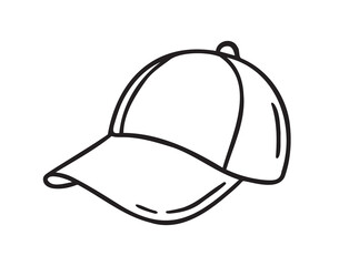 Sport cap doodle hand drawn icon. Outline drawing cap line clipart symbol