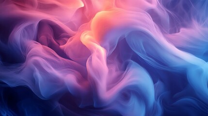 Fototapeta premium Abstract swirling pink, blue, and orange smoke or ink.