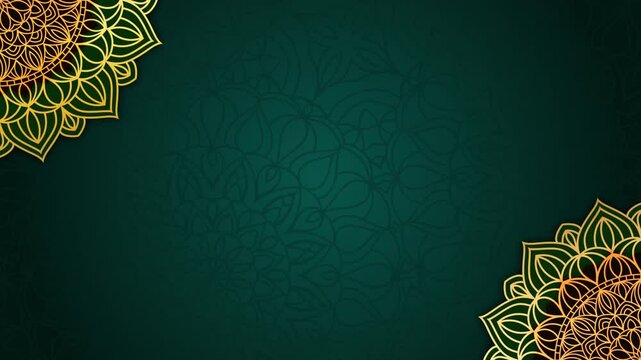 Abstract horizontal mandala 4k video footage, colorful floral vintage decorative element's, Mandala animation with seamless looping, Editable background	