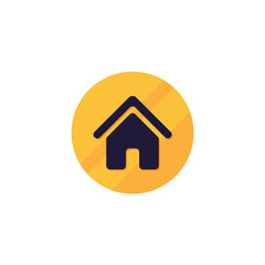 Fototapeta premium Home Icon in Orange Circle