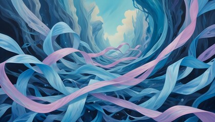 Clear Plain Shiny Warm Soft Vintage Bokeh Cloudy Wave Like Geometric Blue Background or Texture