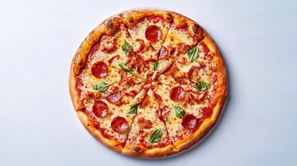 Delicious Pizza with Mixed Toppings on a Rustic Crust