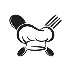 Restaurant logo ideas, chef and food cooking icon 