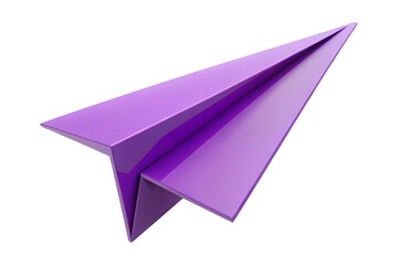 purple paper plane 3d render icon isolated on  background