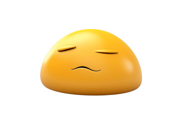 Fototapeta premium 3D Rendering sleepy yellow emoji isolated on transparent background. Generative ai