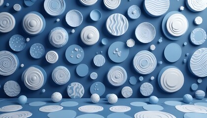 Clear Plain Shiny Warm Soft Vintage Bokeh Cloudy Wave Like Geometric Blue Background or Texture