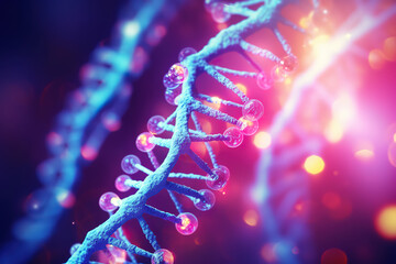 Elegant blue backdrop showcasing molecular DNA with a modern twist