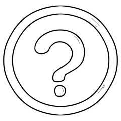 Fototapeta premium help button icon illustration hand drawn outline vector