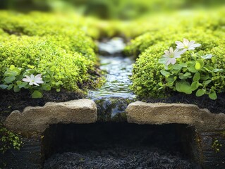 Bioremediation techniques for soil health restoration through natural microbial processes in vibrant green landscapes.