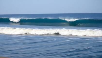 Fototapeta premium Clear Plain Shiny Warm Soft Vintage Bokeh Cloudy Wave Like Geometric Blue Background or Texture