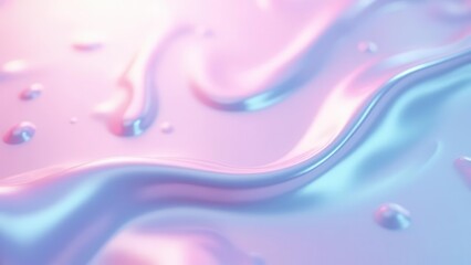 Iridescent metal tones. Soft liquid metallic background featuring subtle light reflections in pink and blue, noise-free, ideal for modern abstract designs, 4K, UHD