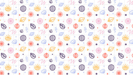Leaves line art hand drawn pattern background designs