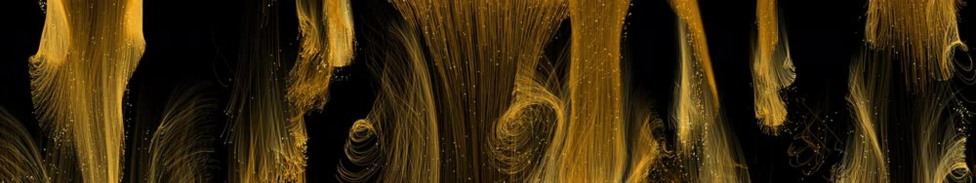 Shining Golden Glitter Strings Falling Background Loop Widescreen 
