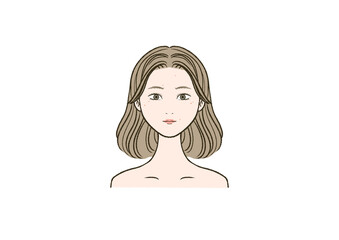 にきびのある女性