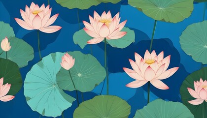 Fototapeta premium Clear Plain Shiny Warm Soft Vintage Bokeh Cloudy Wave Like Geometric Blue Background or Texture