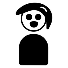 Man face silhouette isolated on white background. Vector illustration for design.