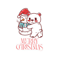 Christmas Character Typography Lettering T Shirt Design 