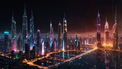 Fototapeta premium A futuristic city skyline