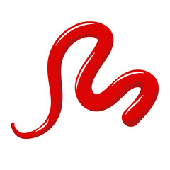 Drips of berry sauce  strawberry jam or fruit syrup