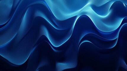 Obraz premium Abstract blue waves flowing dark background textured background.