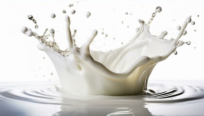 Fluid Elegance: Isolated Milk Splash Perfect for Creative Designs