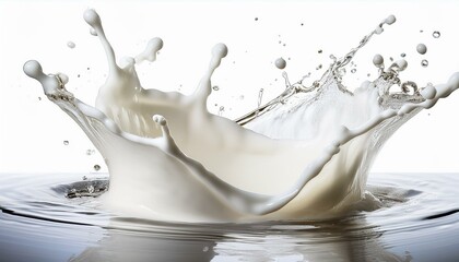 Fluid Elegance: Isolated Milk Splash Perfect for Creative Designs
