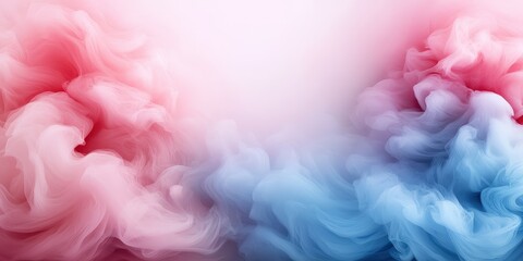 Fototapeta premium Soft Pink and Blue Smoke Swirls on Light Background for Art Design