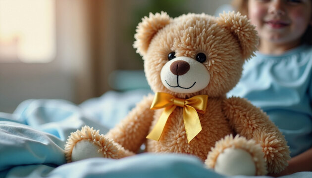 Cuddly bear brings joy to child battling cancer in a cozy safe haven