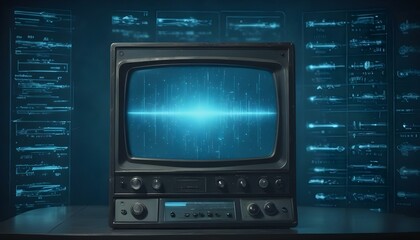 Obraz premium Clear Plain Shiny Warm Soft Vintage Bokeh Cloudy Wave Like Geometric Blue Background or Texture