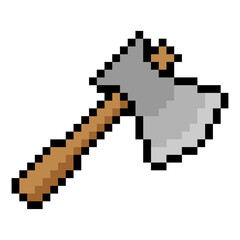 Fototapeta premium Ax in pixel art style