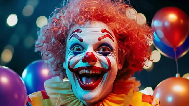 This lively clown brings joy with a warm smile and colorful balloons. Ideal for celebrations or entertainment-themed projects. Fun and colorful imagery for various uses. Generative AI